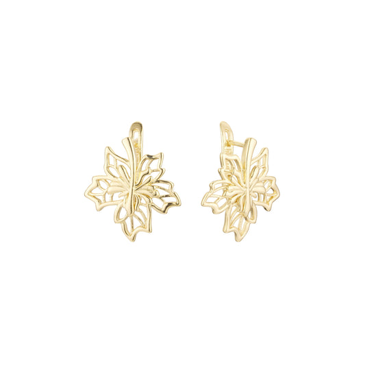 Maple leaves earrings in 14K Gold, Rose Gold plating colors