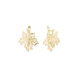 Pendientes Hojas de Arce en Oro de 14K, baño de Oro Rosa colores