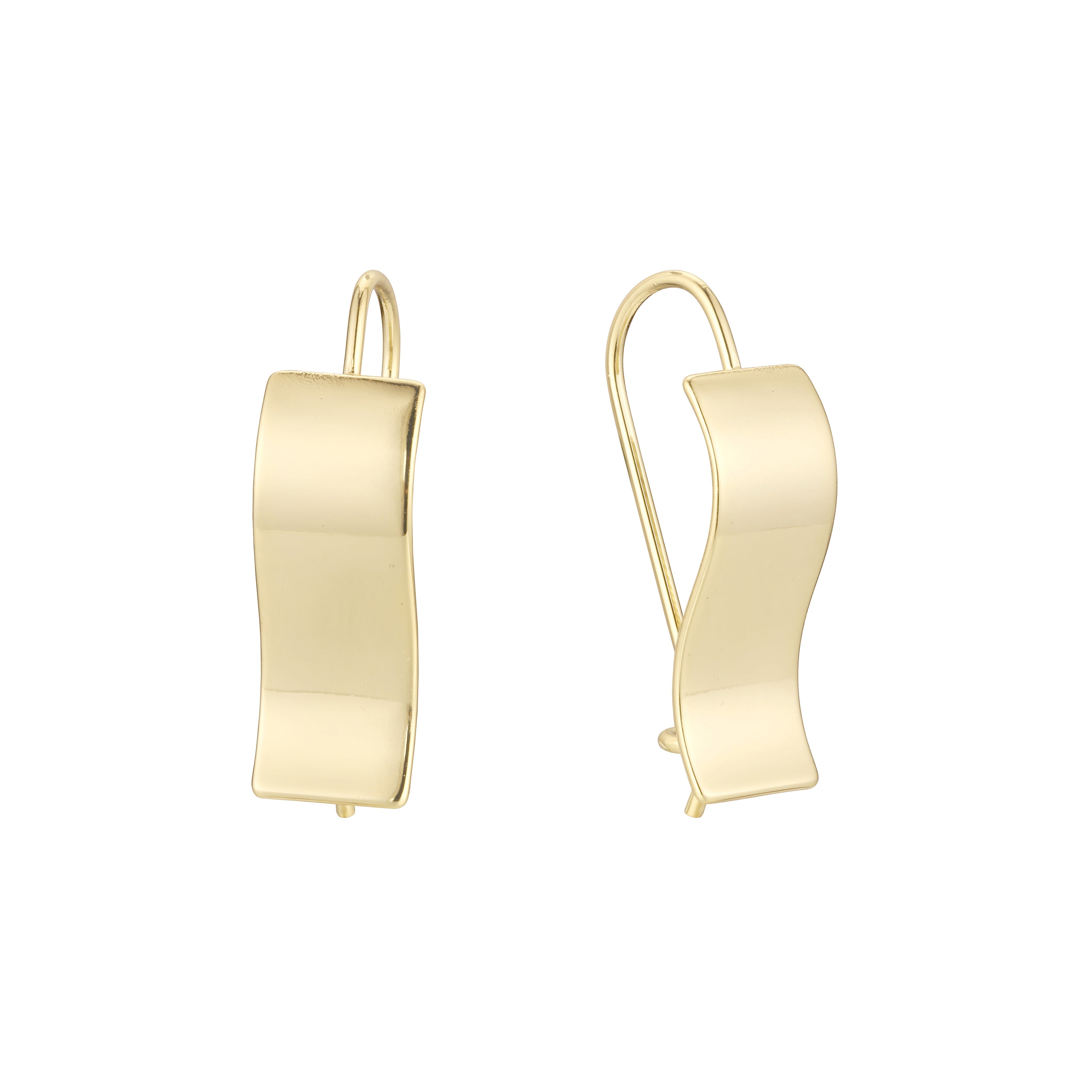 Pendientes de gancho de alambre en Oro 14K, colores de baño de oro rosa.