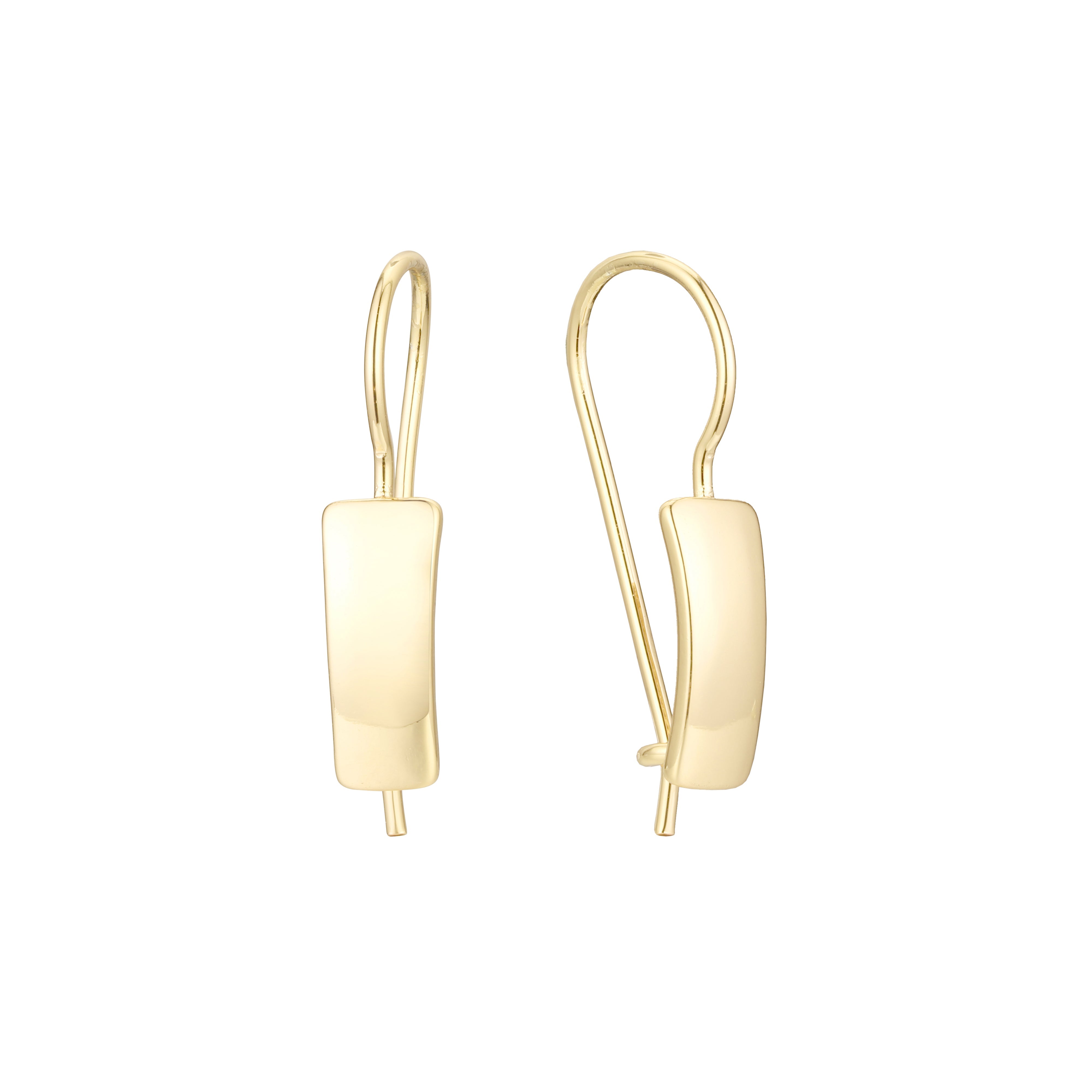 Pendientes de gancho de alambre en Oro 14K, colores de baño de oro rosa.