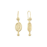 Aretes de gancho de alambre de perlas en Oro 14K, colores de baño de oro rosa