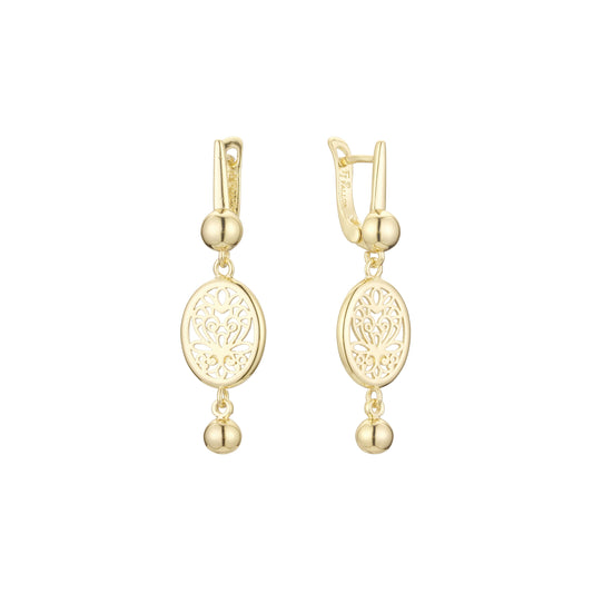 Aretes Beads en Oro de 14K, baño de Oro Rosa colores