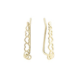 Aretes de oruga en Oro 14K, oro rosa, baño de dos tonos