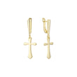 Pendientes Cruz en Oro de 14K, baño de Oro Rosa colores