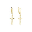 Pendientes Cruz en Oro de 14K, baño de Oro Rosa colores