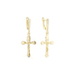 Pendientes Cruz en Oro de 14K, baño de Oro Rosa colores