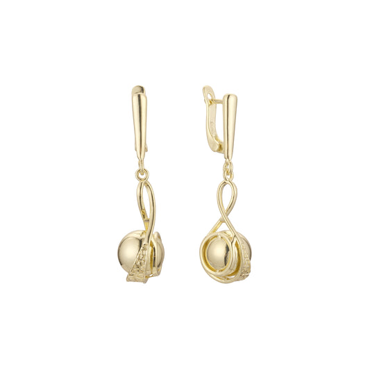 Beads earrings in 14K Gold, Rose Gold, two tone plating colors