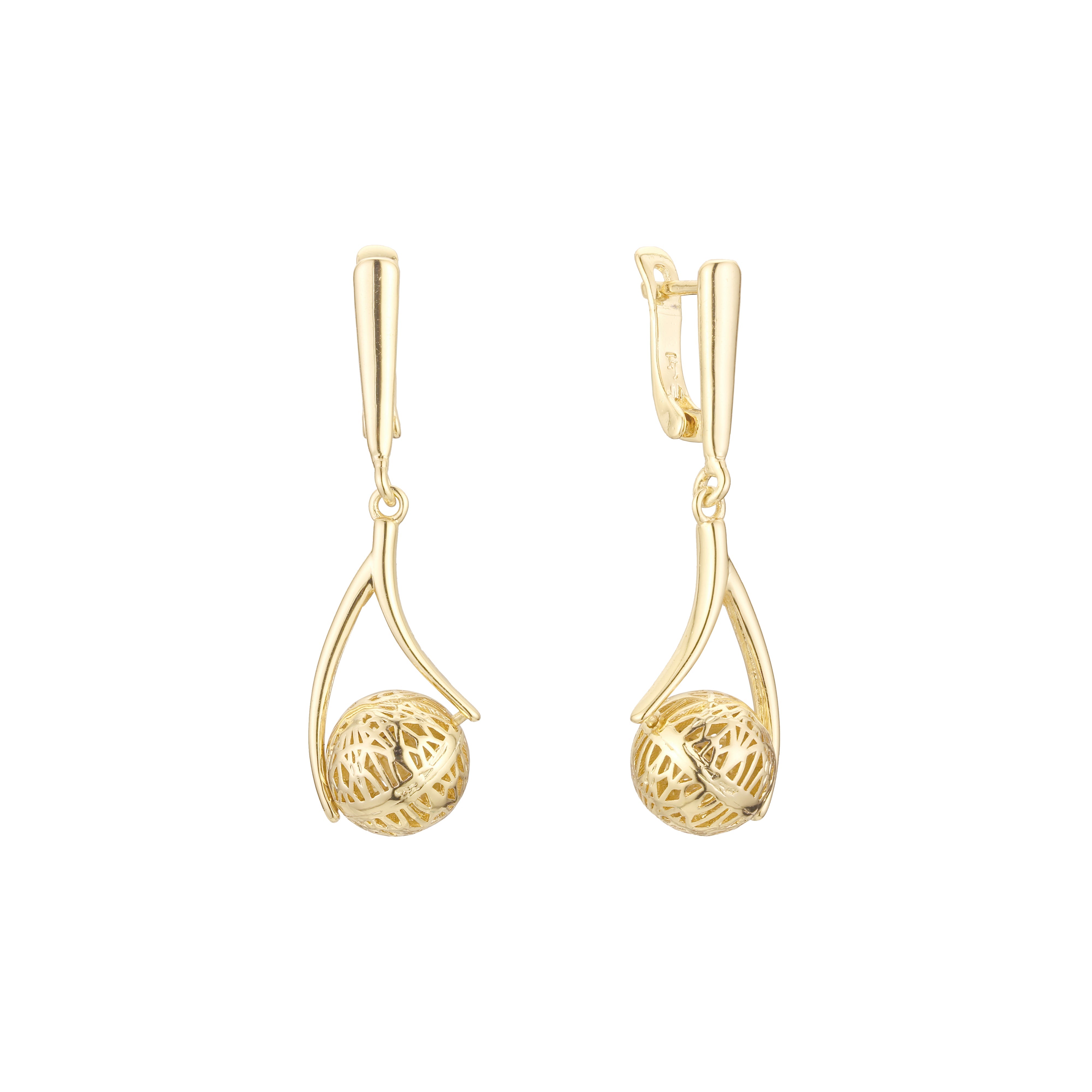 Pendientes de abalorios en Oro 14K, colores baño de oro rosa.