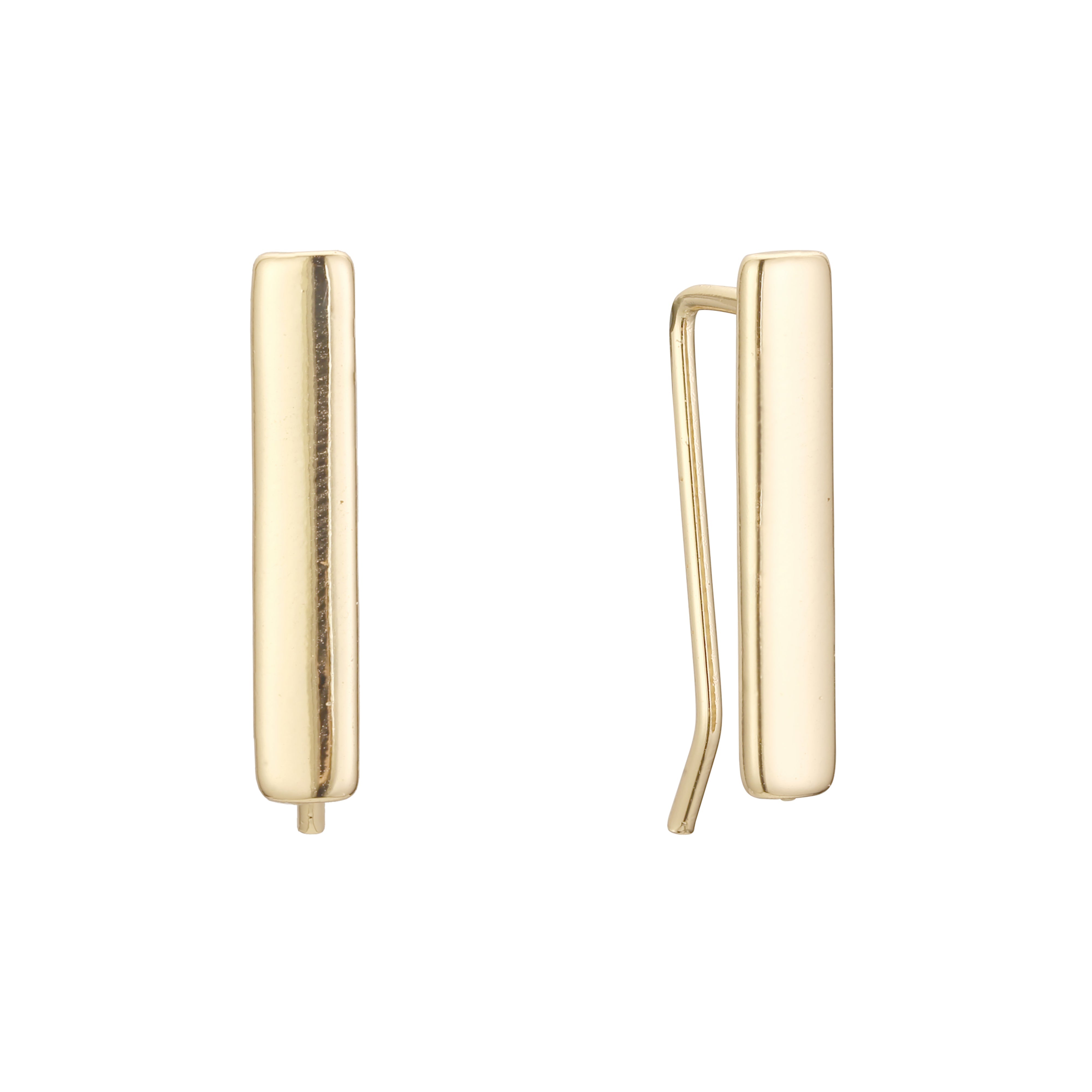 Aretes de oruga en Oro de 14K, baño de Oro Rosa colores