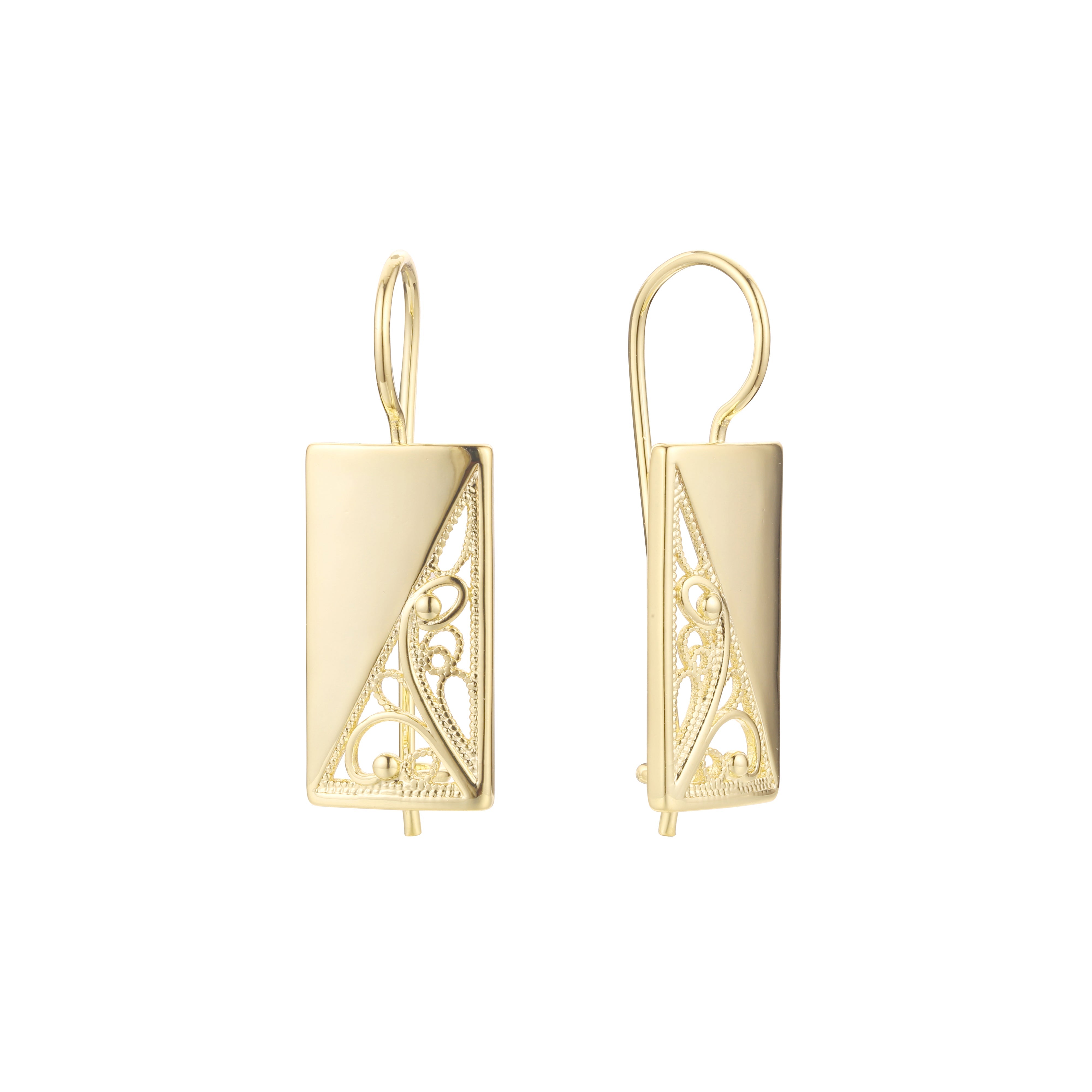 Wire hook earrings in 14K Gold, Rose Gold plating colors