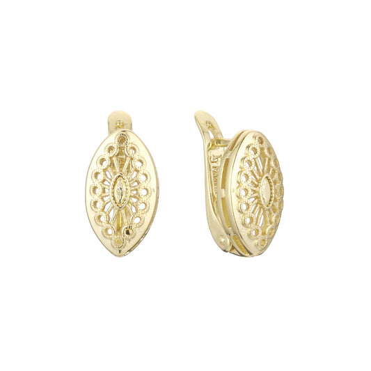 Aretes en Oro 14K, Oro Rosa, baño en dos tonos