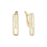 Paperclip earrings in 14K Gold, Rose Gold, two tone plating colors