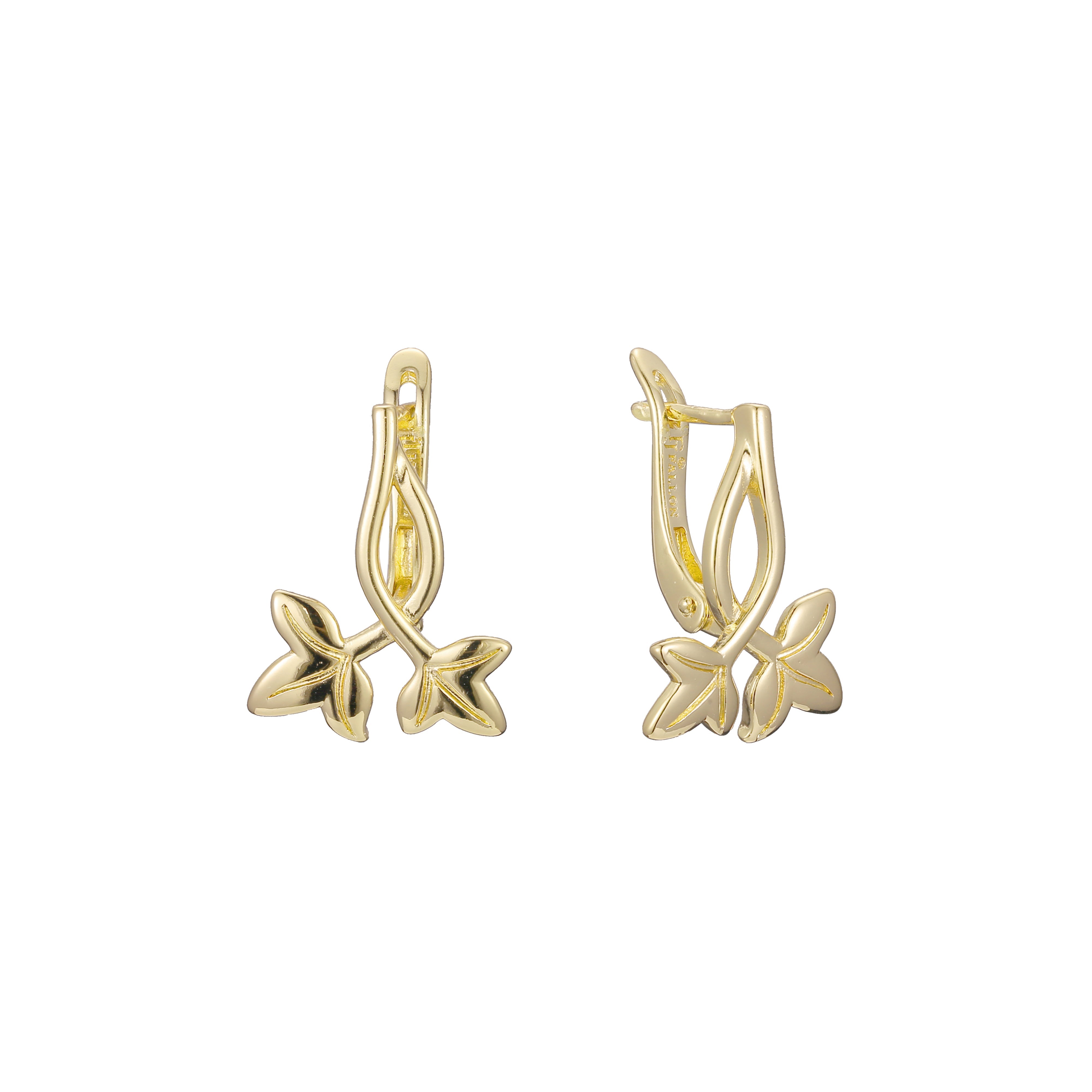 Life leaves and branches earrings in 14K Gold, Rose Gold plating colors