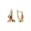 Cluster mixed colors earrings in 14K Gold, Rose Gold plating colors