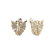 Butterfly earrings in 14K Gold, Rose Gold, two tone plating colors