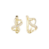 Pendientes Infinity cluste en Oro de 14K, baño de Oro Rosa colores