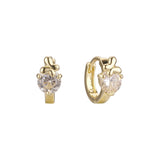 Aretes de mariposa solitario huggie de oro de 14 k