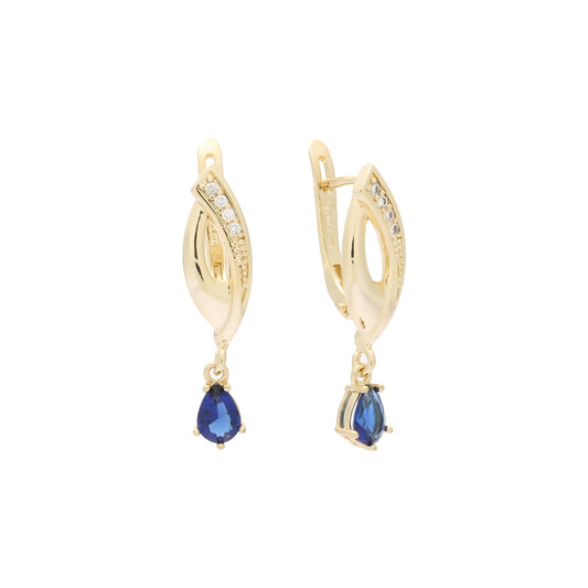 Teardrop stone earrings in 14K Gold, Rose Gold plating colors