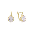 Solitaire big stone earrings in 14K Gold, Rose Gold plating colors