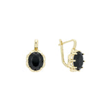 Solitaire big stone earrings in 14K Gold, Rose Gold plating colors