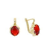 Solitaire big stone earrings in 14K Gold, Rose Gold plating colors