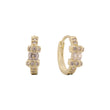 Brincos Huggie cluster em ouro 14K, cores banhadas a ouro 18K