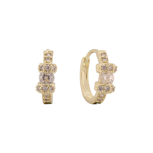 Aretes de racimo Huggie en Oro de 14K, baño de Oro de 18K colores