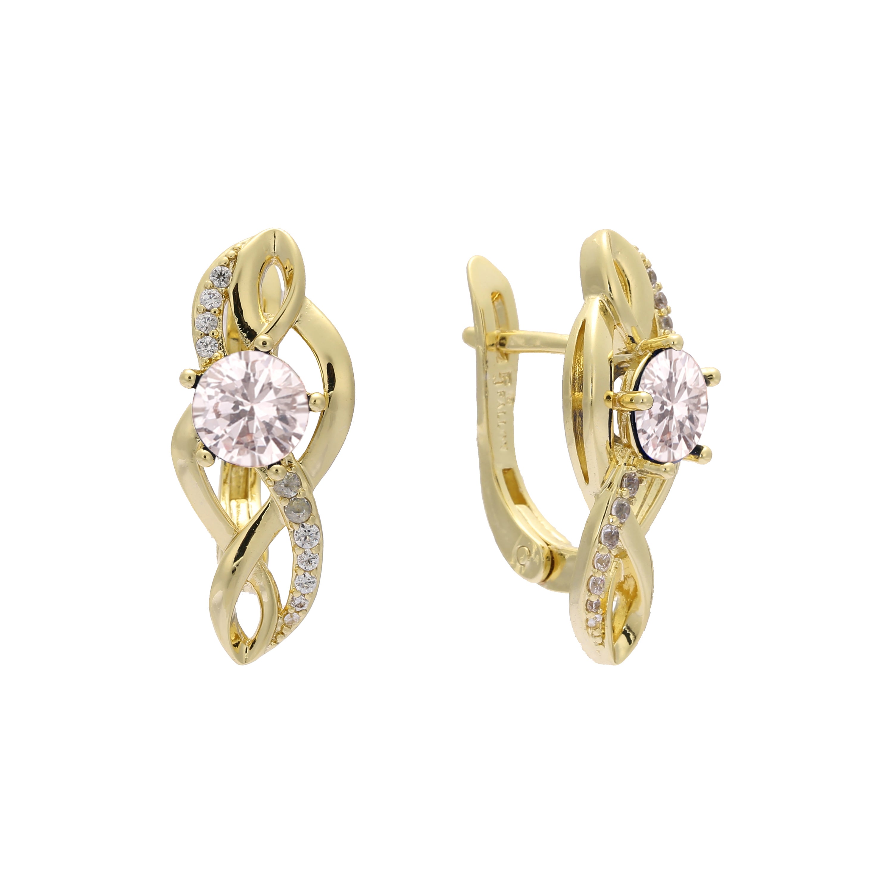 Aretes solitarios de oro de 14k