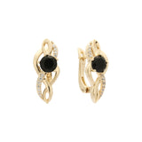 Aretes solitarios de oro de 14k