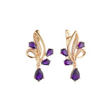 Luxurious cluster flower shape earrings in 14K Gold, Rose Gold, two tone plating colors