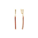 Cluster CZ long drop em ouro 14K, brincos em ouro rosa