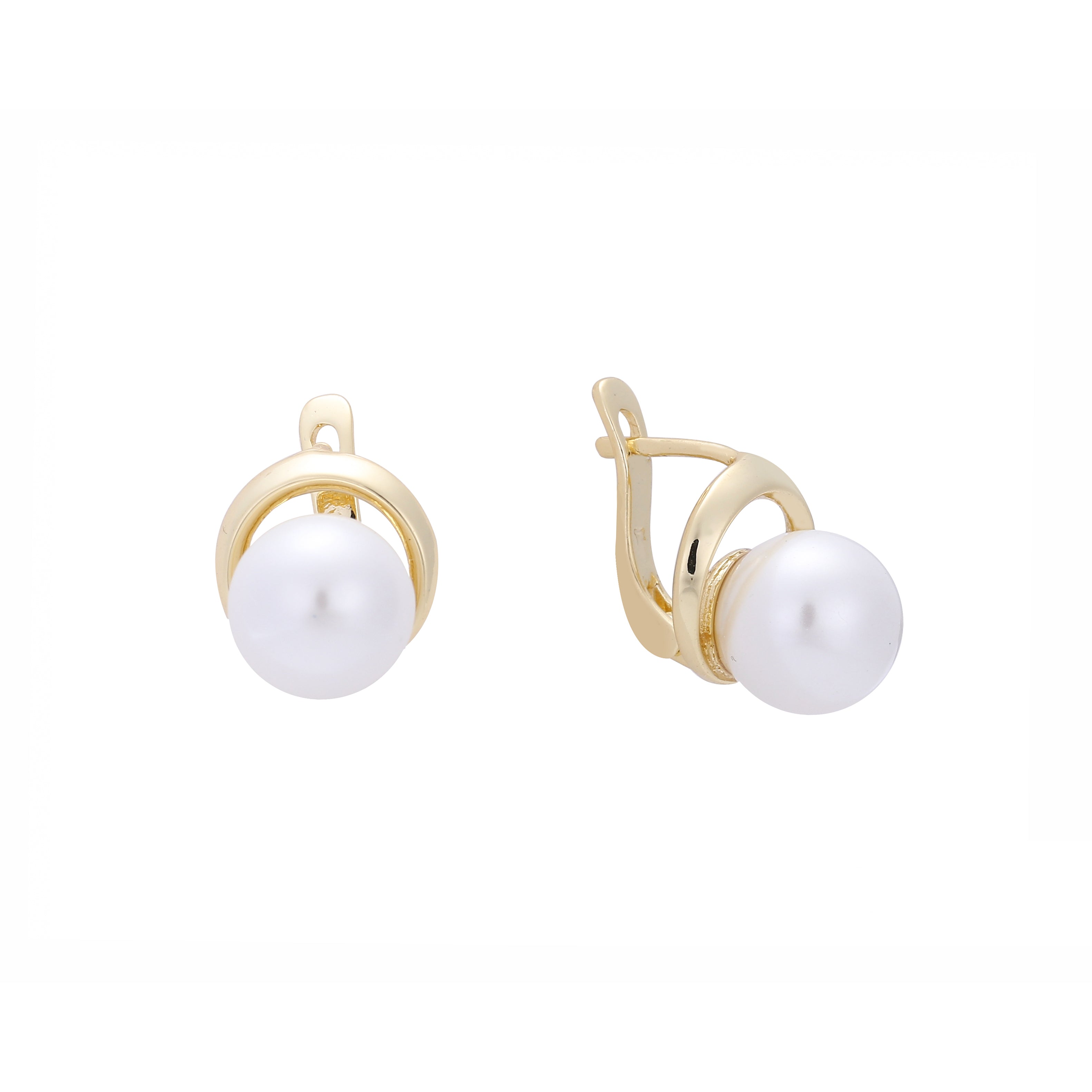 Solitaire pearl earrings in 14K Gold, Rose Gold plating colors