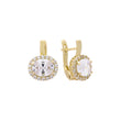 Oval Cluster halo earrings in 14K Gold, Rose Gold plating colors