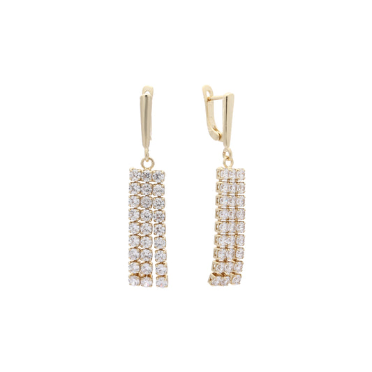 Aretes de racimo en Oro de 14K, baño de Oro Rosa colores