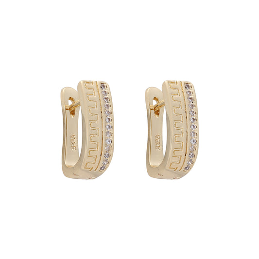 Aretes de meandro de oro de 14k