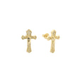 aretes de cruz de oro de 14k