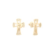 aretes de cruz de oro de 14k