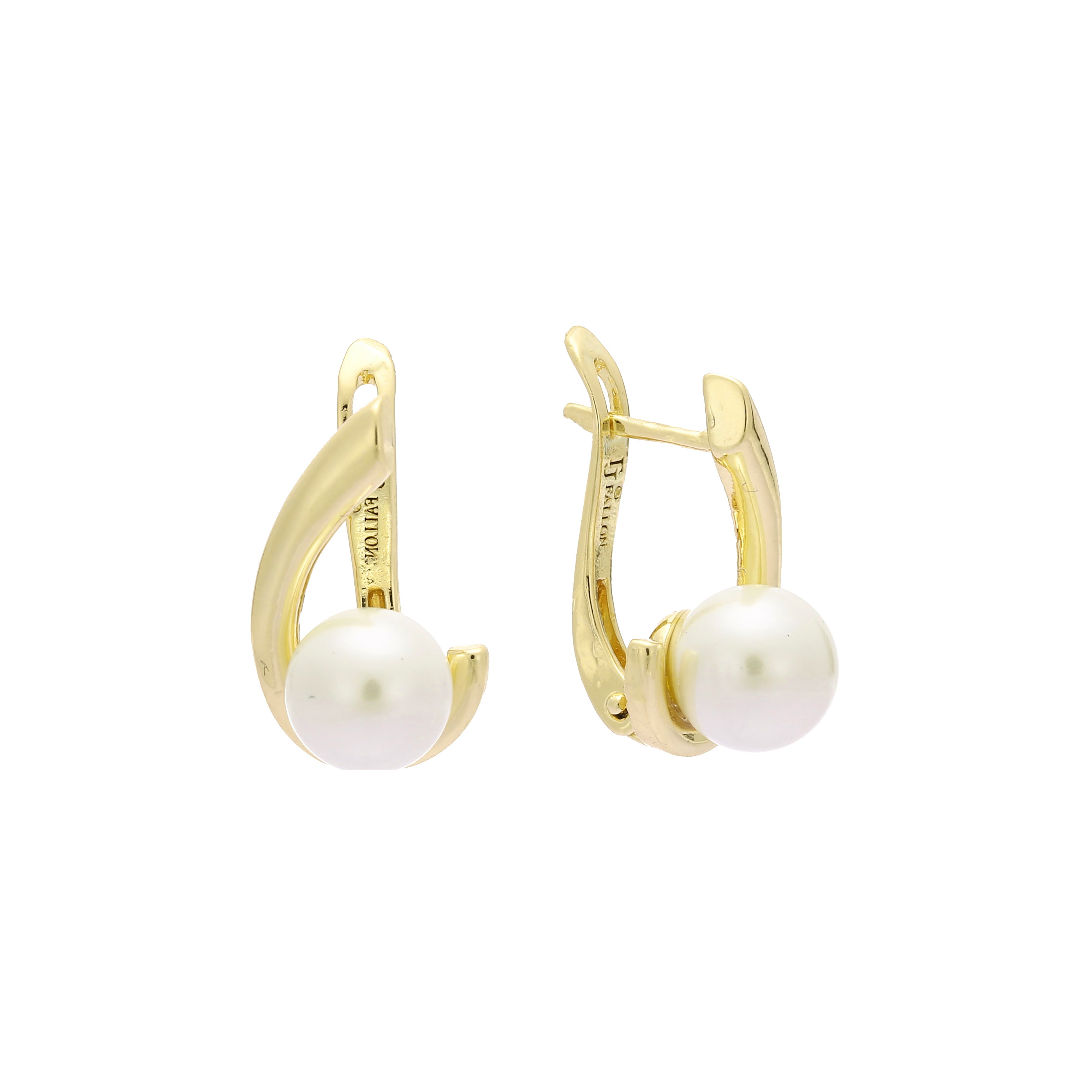 Pearl earrings in 14K Gold, Rose Gold plating colors