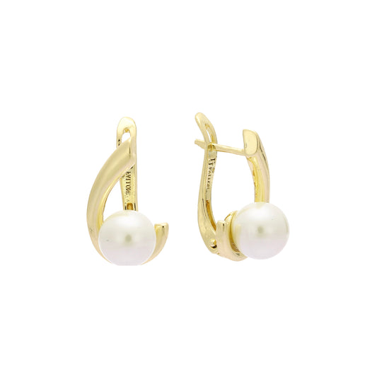 Aretes de Perlas en Oro de 14K, colores baño de Oro Rosa