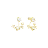 aretes tipo chamarra con estrella de oro de 14 k