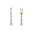 Triple stones cluster drop earrings in 14K Gold, Rose Gold plating colors