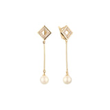 Drop pearl earrings in 14K Gold, Rose Gold plating colors