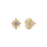 aretes de oro solitario de 14k