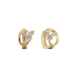 Aretes de oro de 14 k con tres piedras