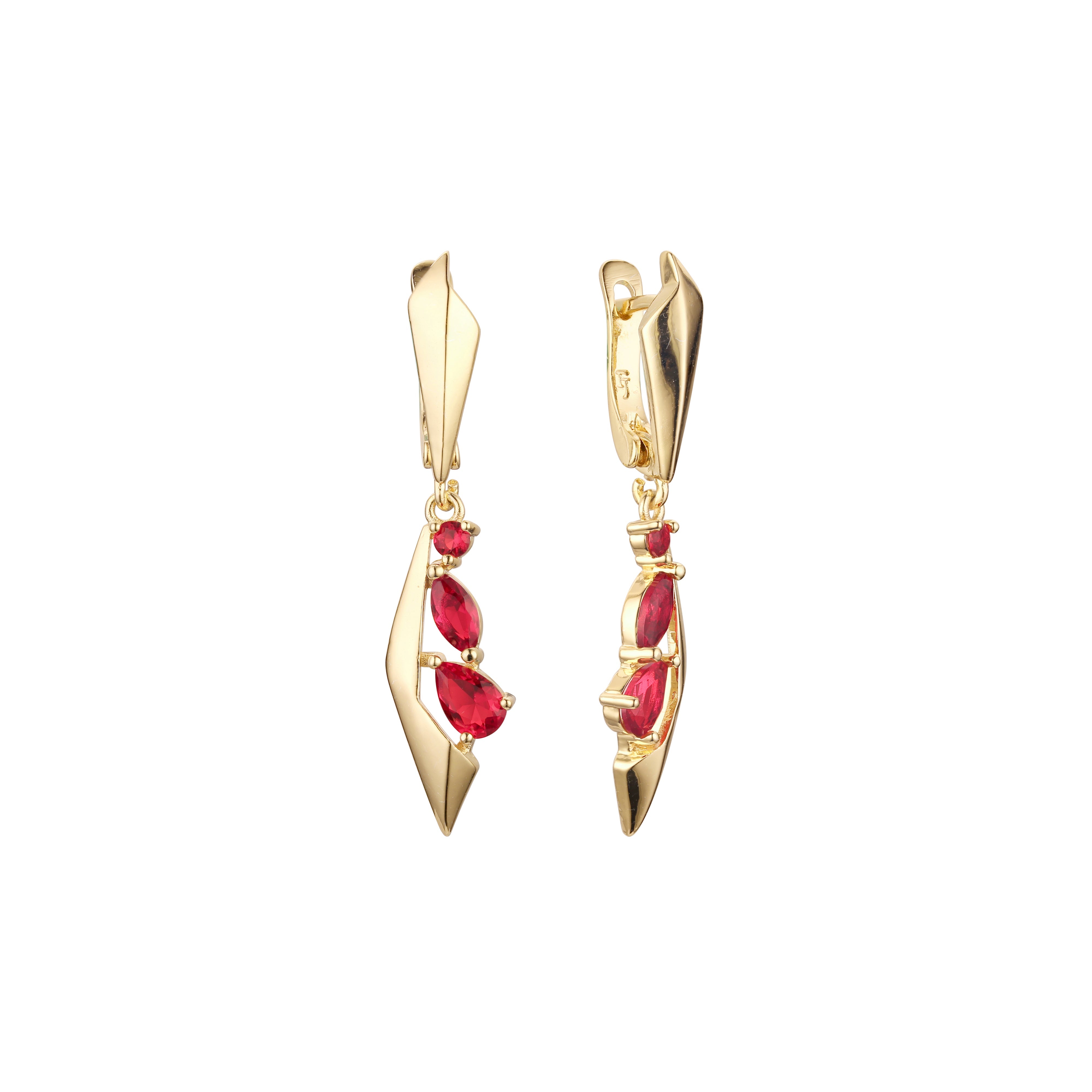 Pendientes en Oro de 14K, baño de Oro Rosa colores