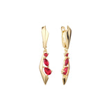 Brincos em ouro 14K, cores banhadas a ouro rosa