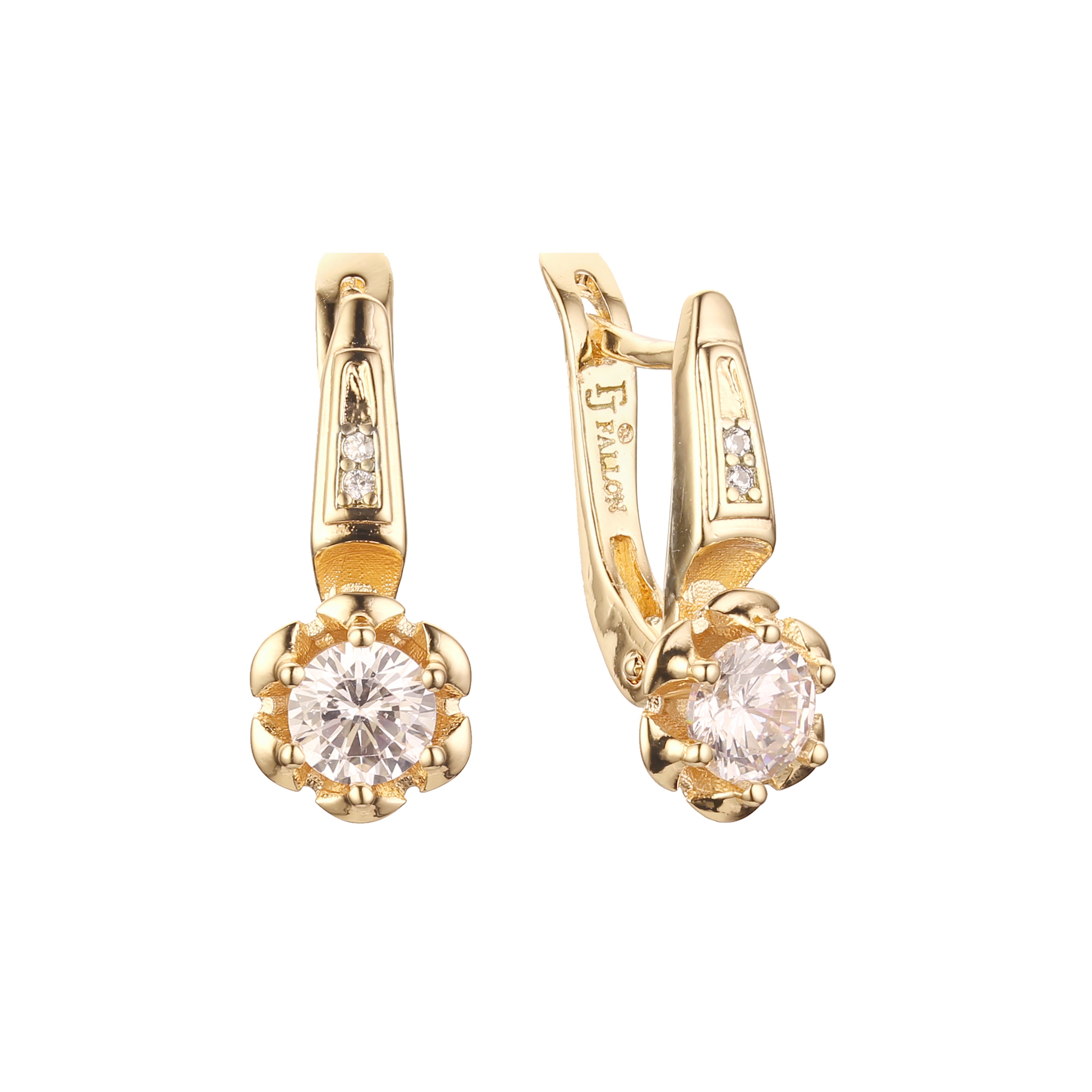 Aretes en Oro 14K, Oro Rosa, baño en dos tonos