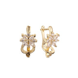 Flower earrings in 14K Gold, Rose Gold plating colors