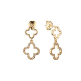 Brincos Clover Cluster em ouro 14K, cores banhadas a ouro rosa