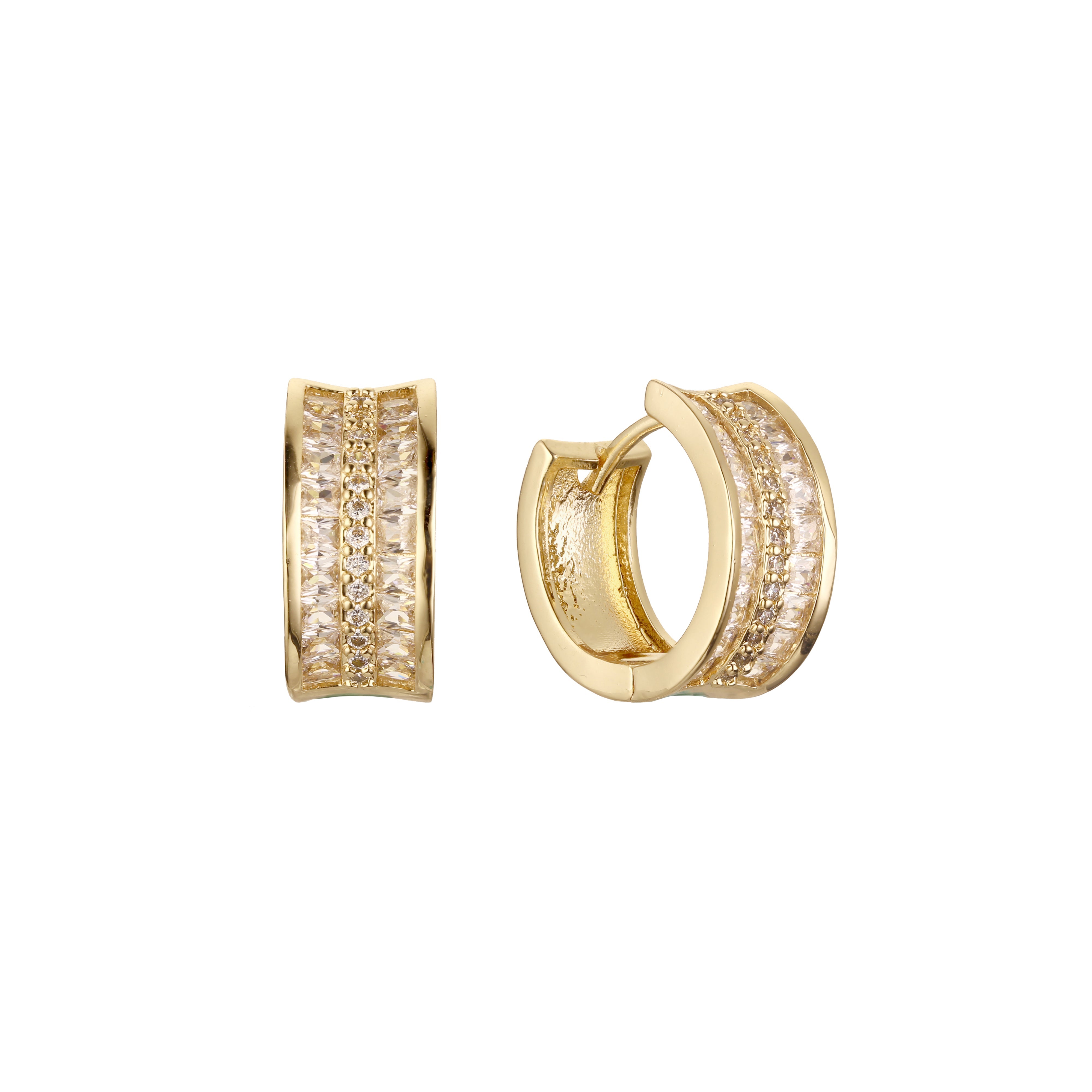 Huggie earrings in 14K Gold, Rose Gold plating colors